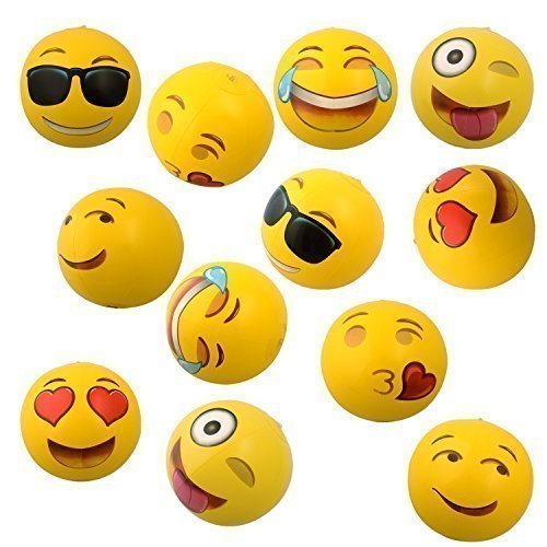 12 Emoji Inflatable Beach Balls